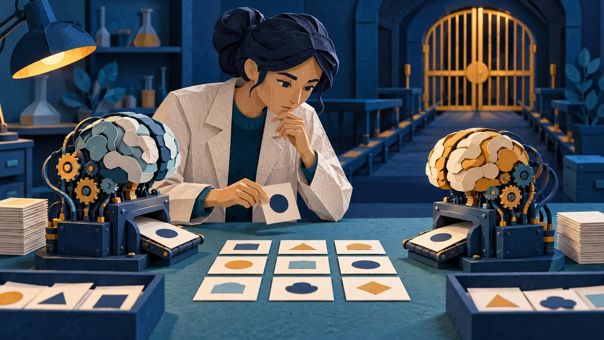 An engineer compares two agent mechanisms with the same set of sample cards before opening a release gate.