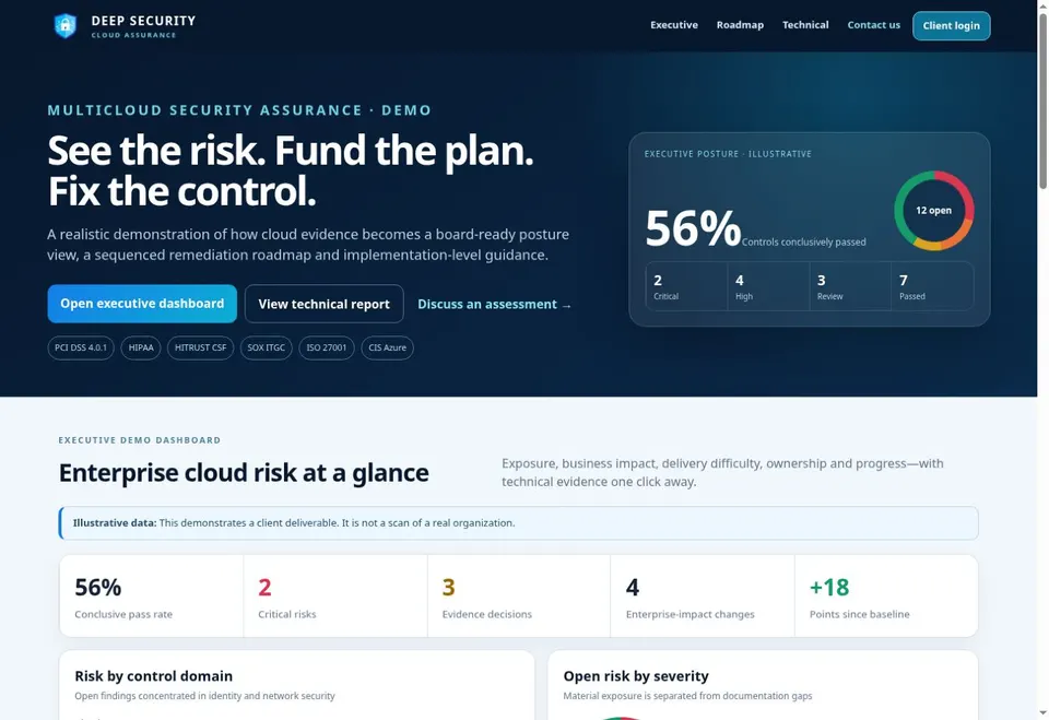 Cloud Assessment — Original Demo — demo homepage preview