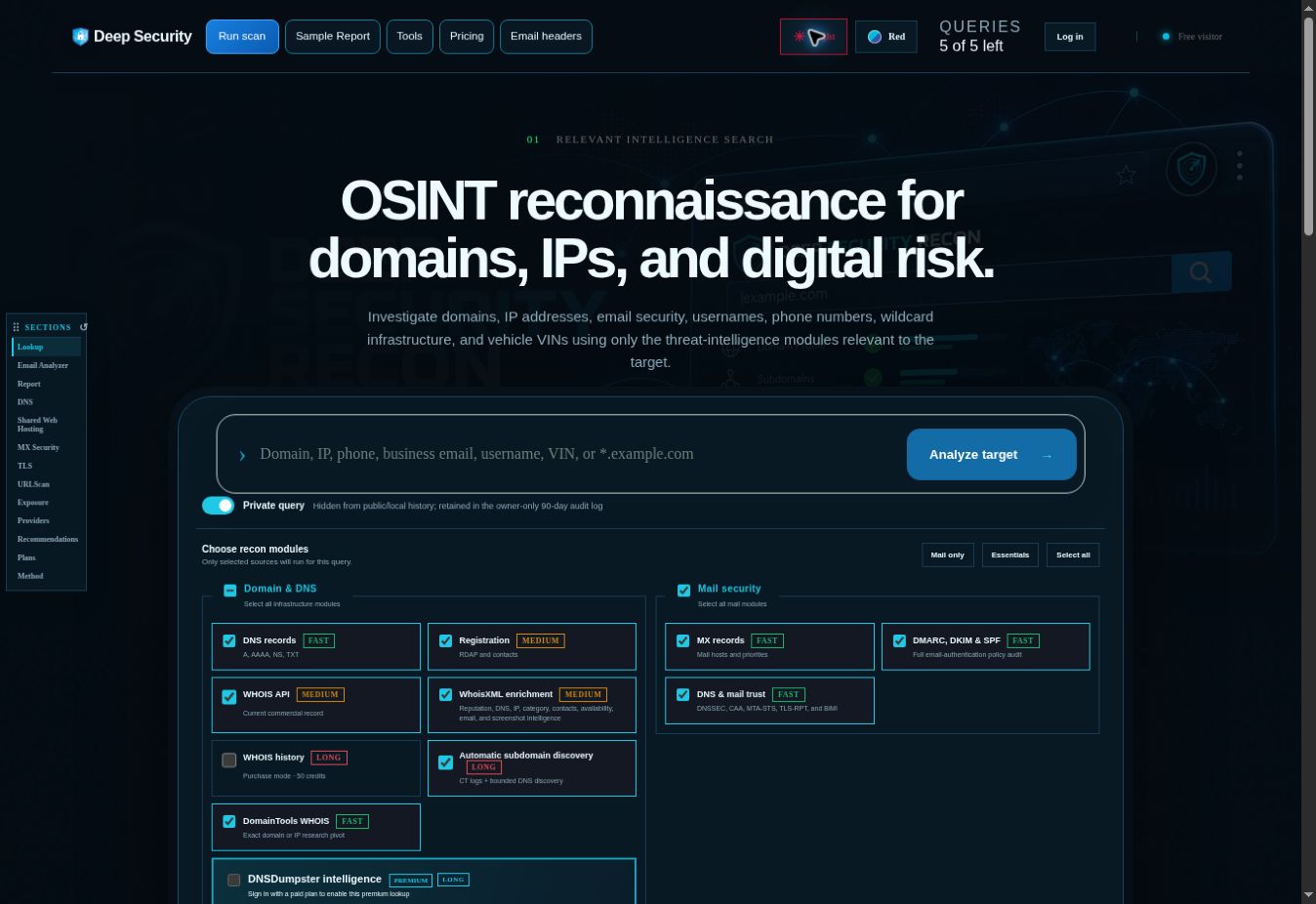 Security Recon — homepage preview