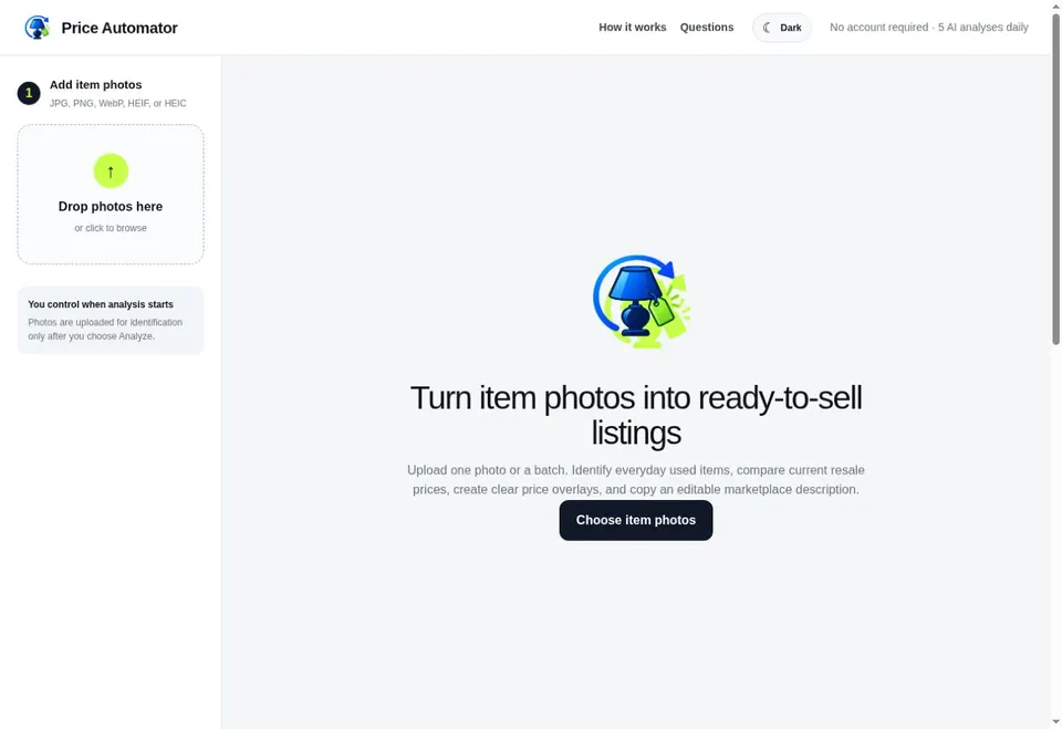 Price Automator — homepage preview
