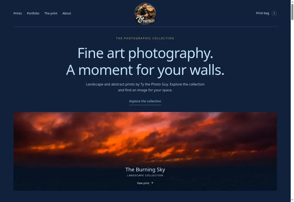 Ty the Photo Guy — homepage preview